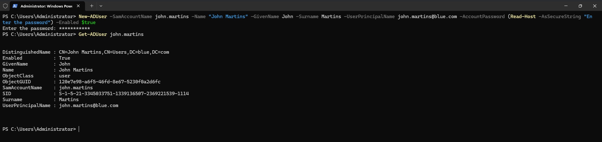 AD New-ADUser AD New-ADUser